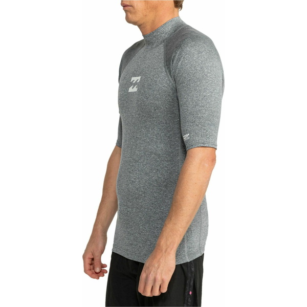 2026 Billabong Mens Waves All Day UV50 Short Sleeve Rash Vest EBYWR00101 - Dark Grey Heather